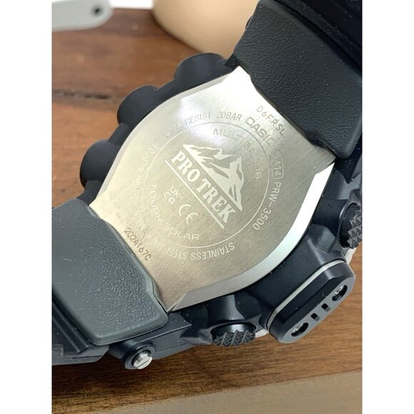 Casio Pro Trek Men's Watch PRW-3500 Solar Triple Sensor Digital Black Resin 3414 - Picture 7 of 15